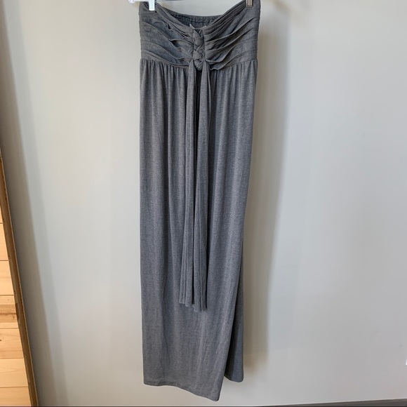 Pink Martini Grey Strapless Maxi Dress Size S - Picture 1 of 6